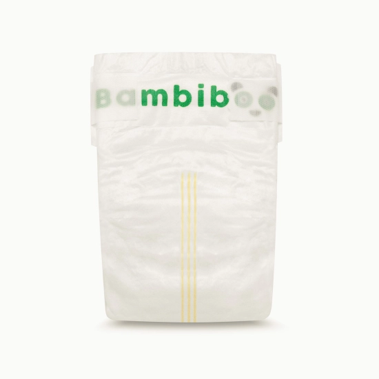 Jednorazowe pieluszki z włóknem bambusowym z wycięciem na pępek, rozmiar 1 (2-4kg) 26 szt.