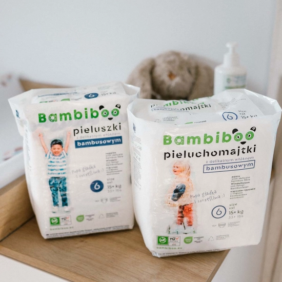 Set 8 x 15 Stk - Bambiboo Einwegwindeln mit Bambusfaser für Kinder, Größe 6 XXL (15+ kg)