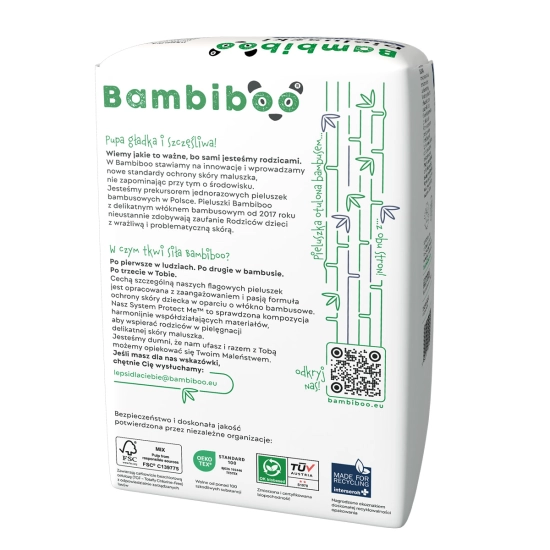 Set 8 x 15 Stk - Bambiboo Einwegwindeln mit Bambusfaser für Kinder, Größe 6 XXL (15+ kg)