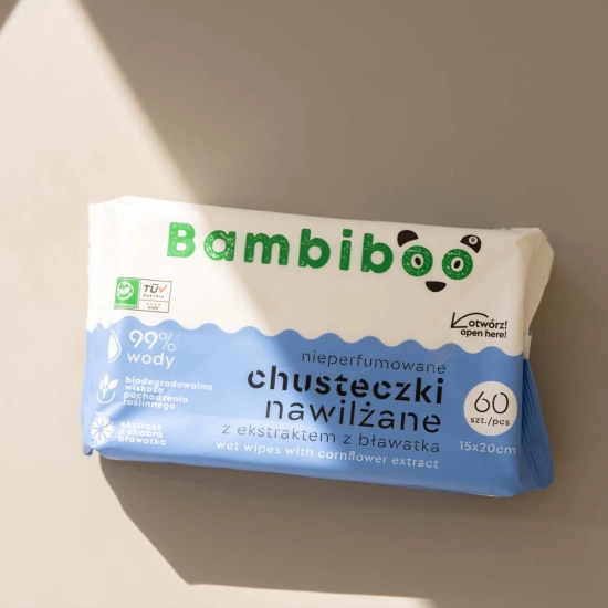 Bambiboo Feuchttücher mit Kornblumenextrakt 60 Stk.