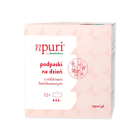 npuri von Bambiboo- Tagesbinden aus Bambusfasern, 12er-Packung.