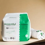 Set 3 x 28 Stk - Bambiboo COTTONWEAR Einwegwindeln mit Bio-Baumwolle für Neugeborene, Größe 1 Newborn (2-4kg)