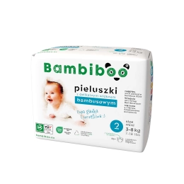 Jednorazowe pieluszki z włóknem bambusowym dla niemowląt, rozmiar 2 (3-8kg) 25 szt.
