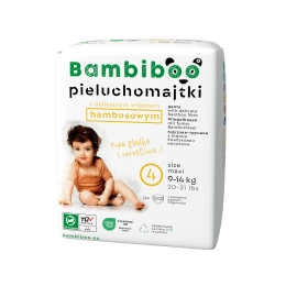 Jednorazowe pieluchomajtki Bambiboo z włóknem bambusowym dla dzieci, rozmiar 4 (9-14kg) 16 szt.