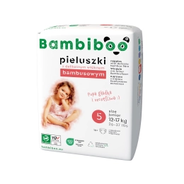 Jednorazowe pieluszki Bambiboo z włóknem bambusowym dla dzieci, rozmiar 5 Junior (12-17kg) 16 szt.